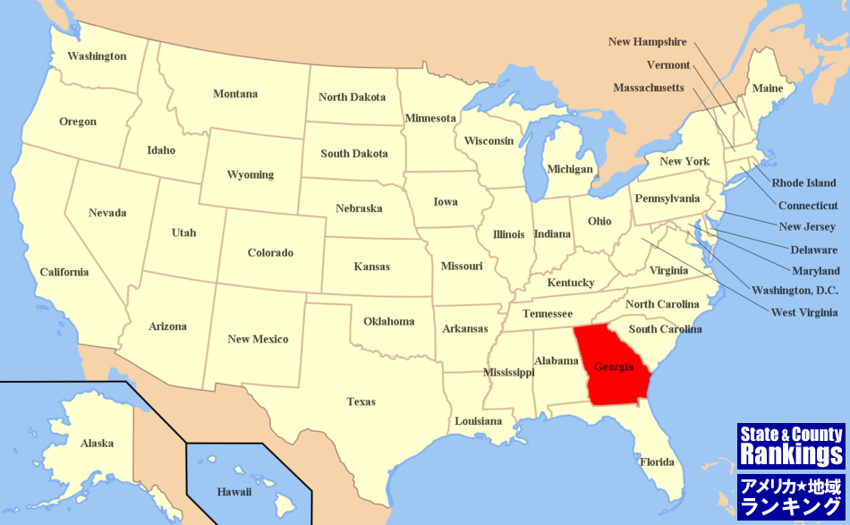 全米マップ:ジョージア州の位置
